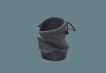Leather container for lens storage.