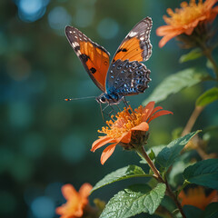 Obraz premium a butterfly that is sitting on a flower