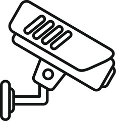 Bank security camera icon outline vector. Secure vault storage. Company safety