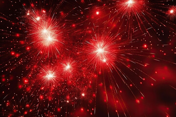 Fototapeta premium Generative ai on theme festive brightly fireworks on twilight background high in dark sky
