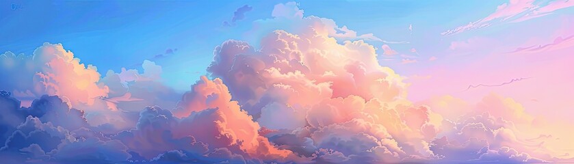 dreamy pastel cloud formation creating a soft