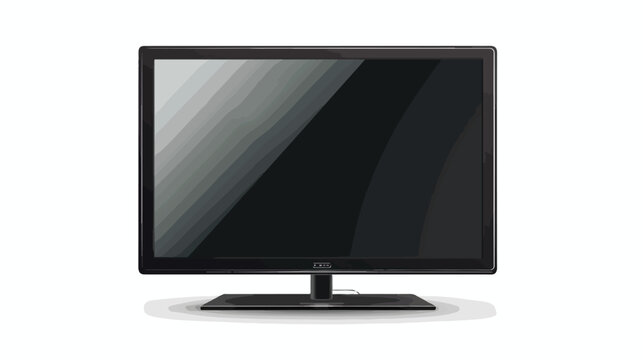 TV display isolated on white background flat vector isolated