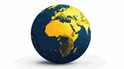 Uganda on dark globe with yellow world map. 