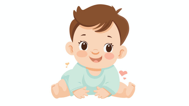 Vector file of a cute little baby flat vector isolated