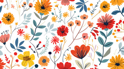 Fototapeta na wymiar Vector Illustration of floral seamless pattern flat vector