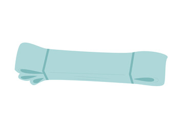 Resistant band isolated on white background. Fitness home workout equipment. Vector flat illustration