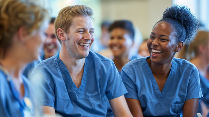 Medical Professionals Engaged in a Dental Seminar