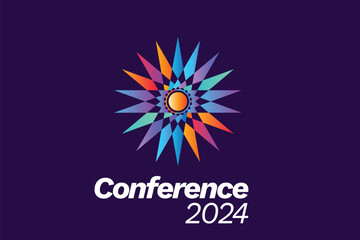 Modern Abstract Colorful Conference Logo Template for Your Event or Conference. Modern Colorful Logo Template Ready For Use, Modern Initial Logo