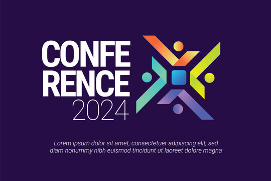 Modern Abstract Colorful Conference Logo Template for Your Event or Conference. Modern Colorful Logo Template Ready For Use, Modern Initial Logo