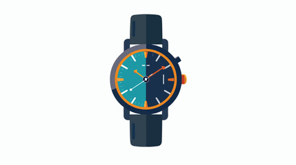Wristwatch icon flat vector isolated on white background