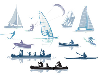 Wassersport in der Freizeit, illustration