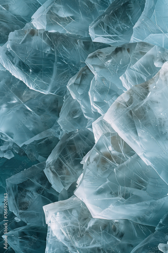 Poster closeup ice surface texture. background image. created with generative ai technology.