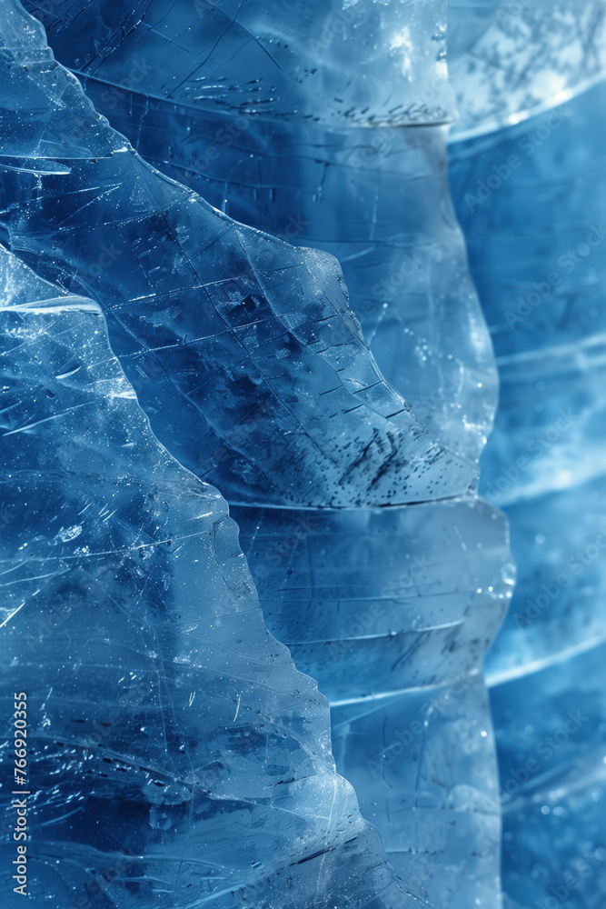 Poster closeup ice surface texture. background image. created with generative ai technology.