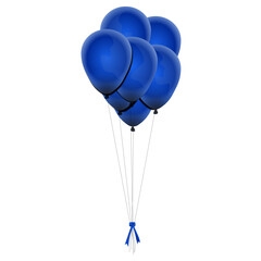 balloons blue color with decorative ribbon vector