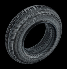 Industrial Coil in High Detail on Black Background