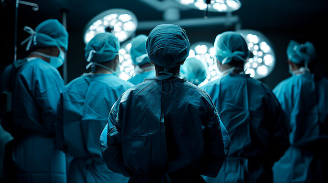 Surgical Team in Operating Room, Healthcare Professionals Ready for Surgery AI-Generated