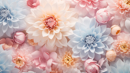 abstract spring background floral arrangement in pastel colors