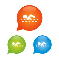 Set of Swimming Marker Icons