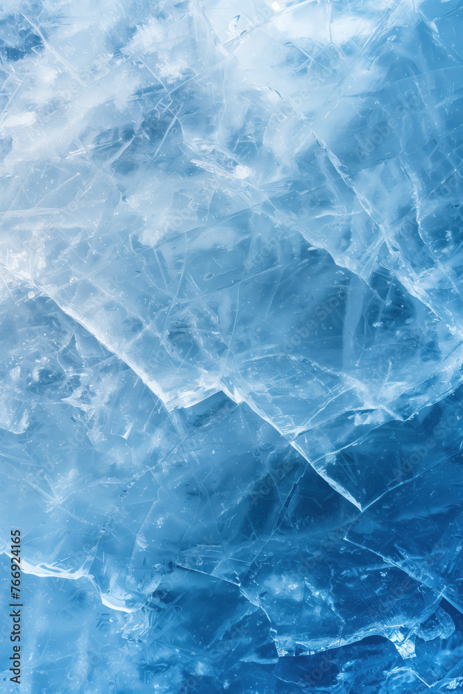 Poster closeup ice surface texture. background image. created with generative ai technology.