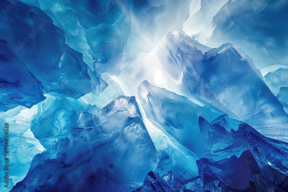 Poster closeup ice surface texture. background image. created with generative ai technology.
