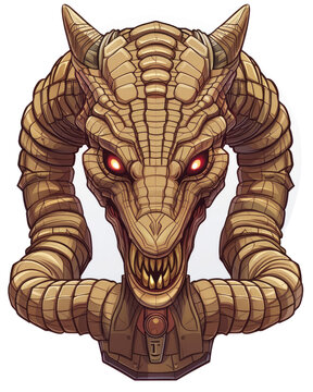 Apep (egypt) face character illustration design, transparent background, PNG file, AI Generated Images