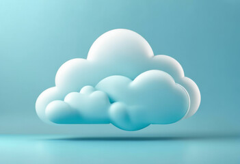 cloud, 3D Style, rendering, light blue background