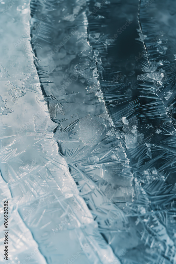 Poster closeup ice surface texture. background image. created with generative ai technology.