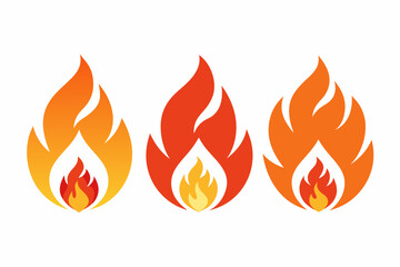Fire vector icons white background