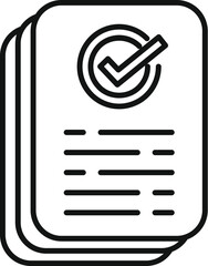 Legal documentation icon outline vector. Audit product. Rule policy search - obrazy, fototapety, plakaty