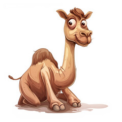 Cute Funny Cartoon Camel, Illustration for Children Book, Generative AI