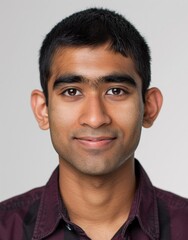 Obraz premium ID Photo: Young Indian man in T-shirt for Passport 02