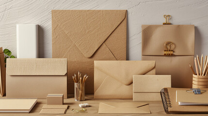 Recycled Paper Products Arranged on Desk