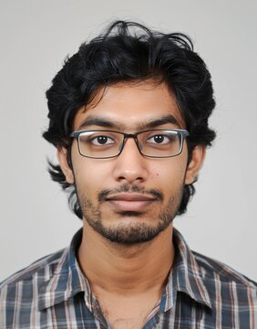 ID Photo: Young Indian man in T-shirt for Passport 04