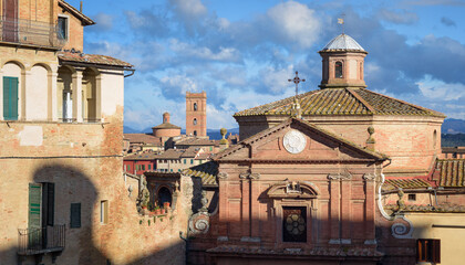 Fototapeta premium Historical Old town of Siena city, Tuscany, Italy
