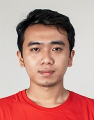 Obraz premium ID Photo: Indonesian Man in T-shirt for Passport 01