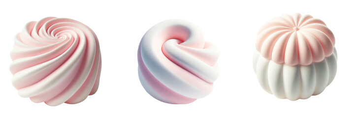 Marshmallow isolated. candy on a transparent background PNG.