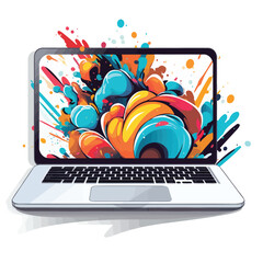 laptop vector image for post design