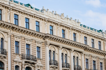 Luxury residential property of art nouveau style buildings in Riga, Latvia