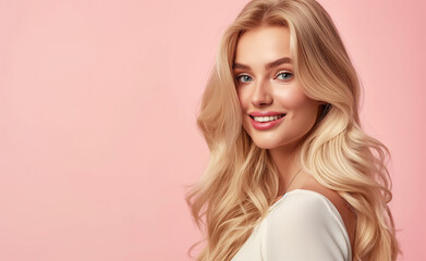 Gleaming Locks: Blonde Hair Beauty Banner
