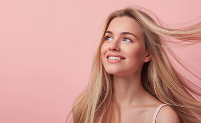 Fototapeta premium Gleaming Locks: Blonde Hair Beauty Banner