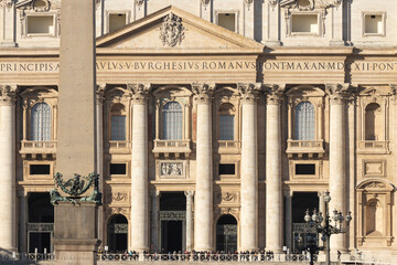 St. Peter basilica facade. Christianity. Vatican state. Rome, Italy