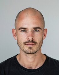 Fototapeta premium ID Photo: Caucasian Man in T-shirt for Passport 03