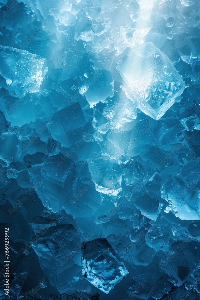 Poster closeup ice surface texture. background image. created with generative ai technology.