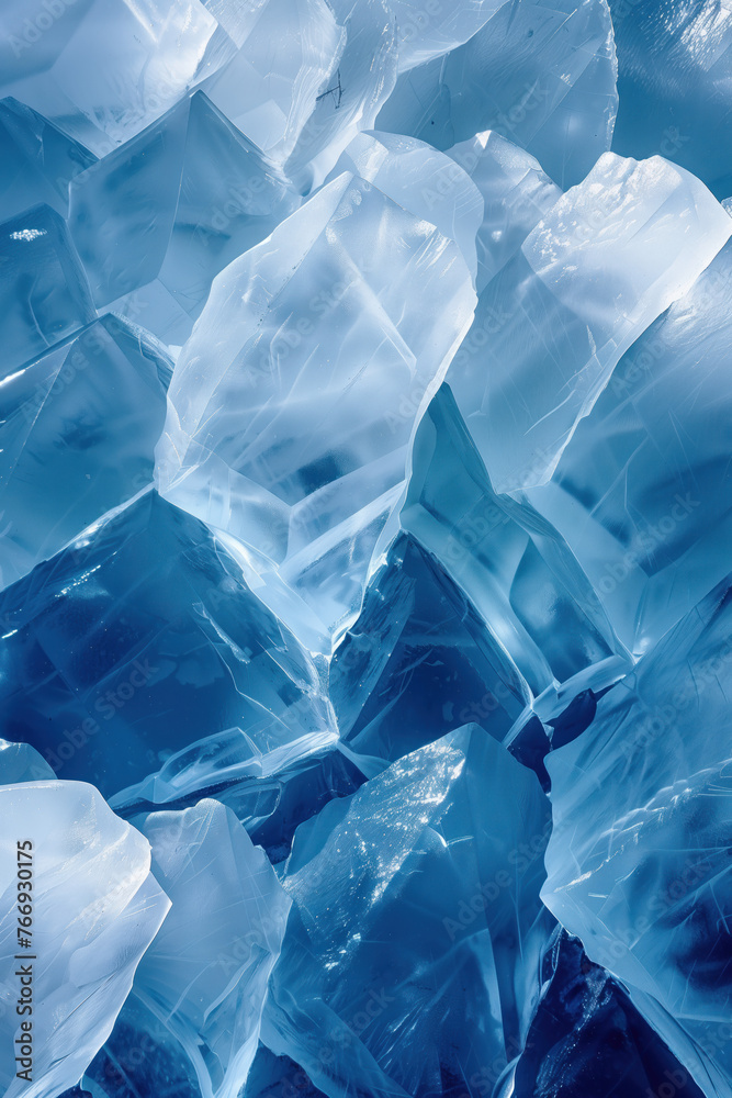 Poster closeup ice surface texture. background image. created with generative ai technology.