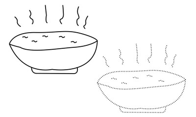 soup hot soup outline and doted 