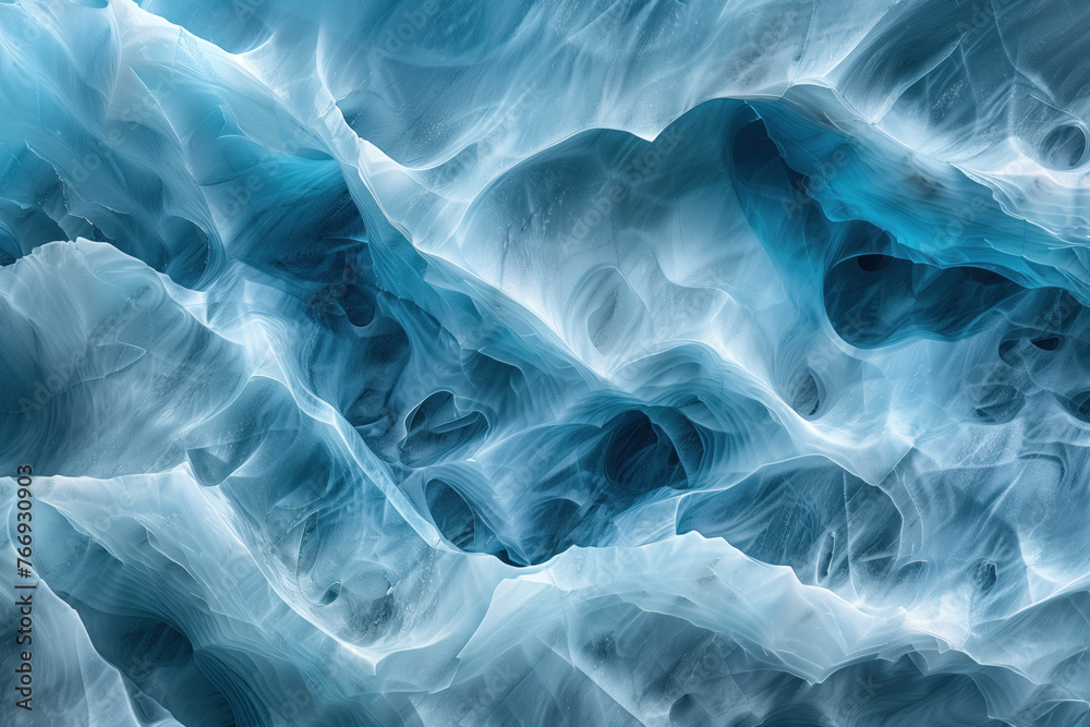 Poster closeup ice surface texture. background image. created with generative ai technology.