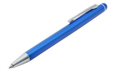Sapphire Blue Ballpoint Pen isolated on transparent Background