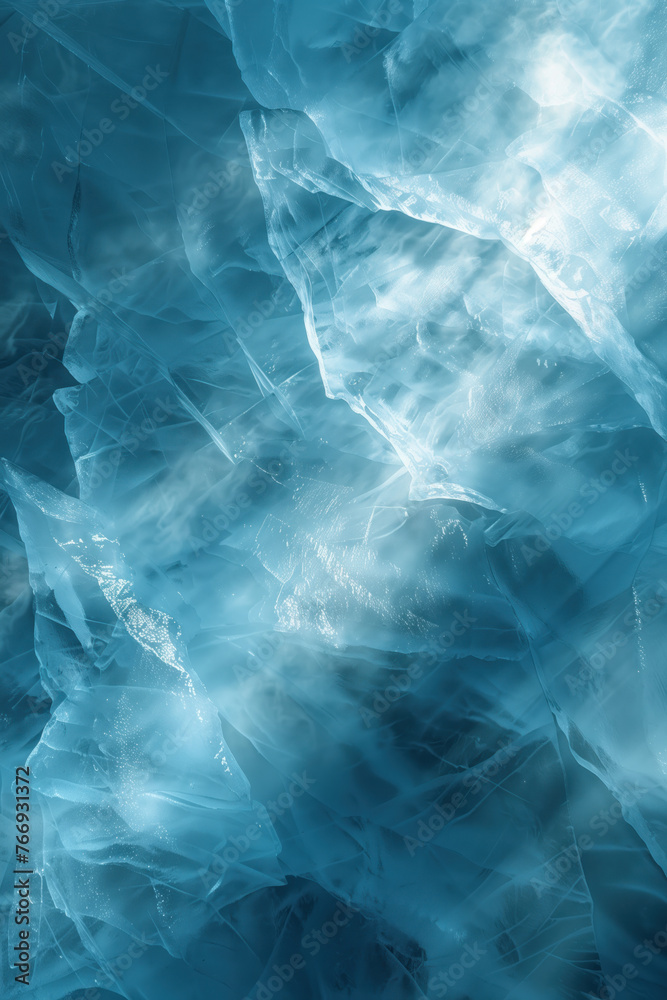 Poster closeup ice surface texture. background image. created with generative ai technology.