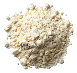 Heap of white baking flour with texture details, cut out - stock png.