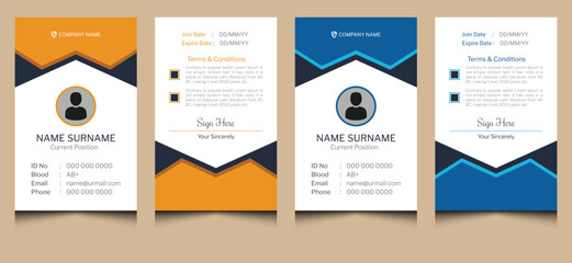 Elegant unique simple clean minimalist company creative corporate modern professional abstract office identification employee identity business id card design template. 